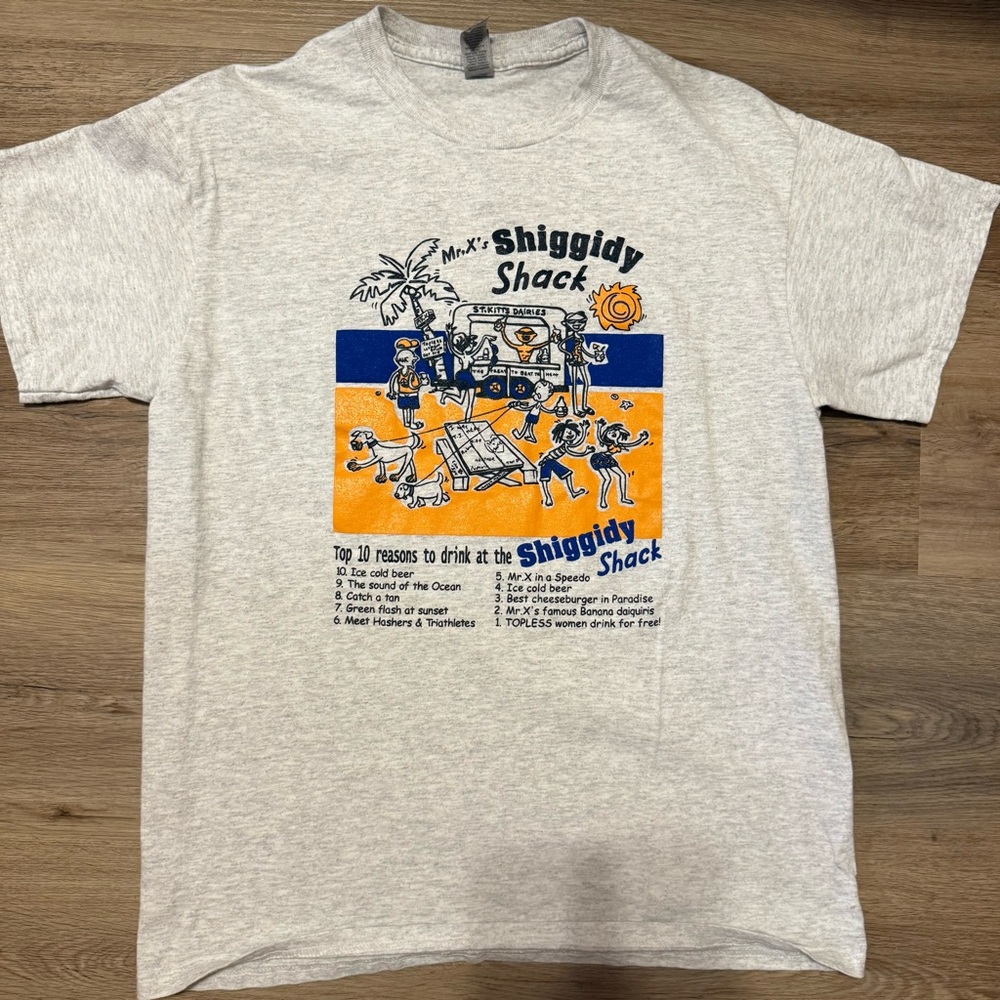 St. Kitts Shiggidy Shack Caribbean Beach Bar Tee NWOT